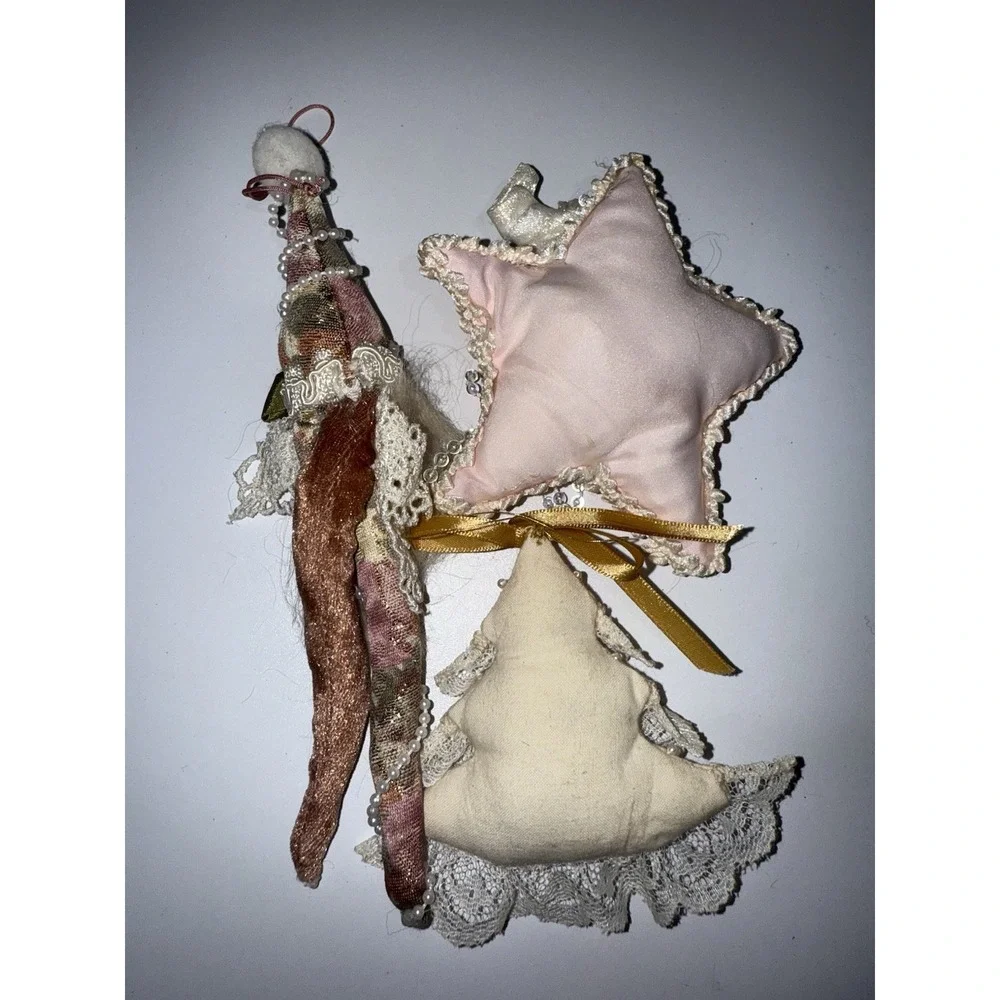 Mark Roberts Vintage Santa Fairy And 2 Other Handmade‎ Ornaments Q
